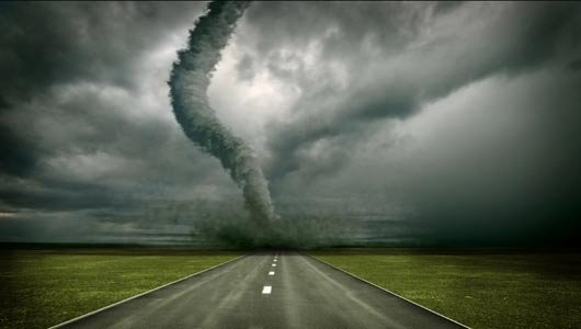 Tornado Pat raast door het darthonk